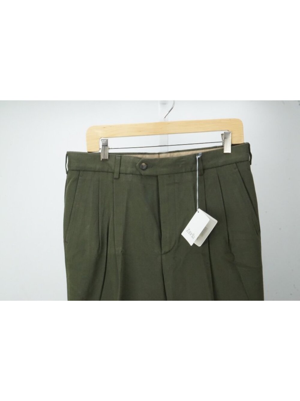 Zanella Alex Olive Green 100% Cotton Mens Casual Pants Sz 48 EU BRAND NEW